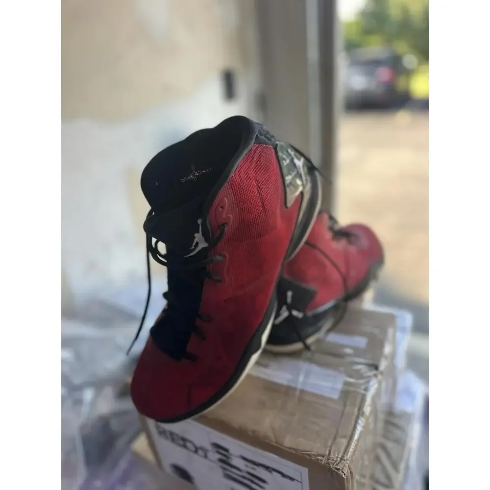Men’s Red Black Basketball Shoes Size‎ 13 Athletic High Top Sneakers